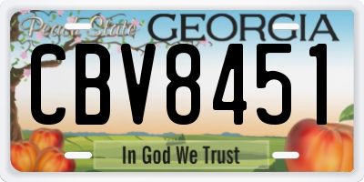 GA license plate CBV8451