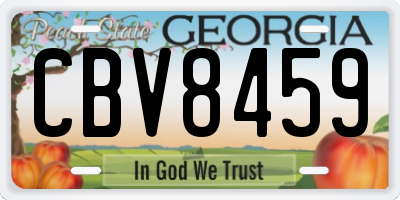 GA license plate CBV8459