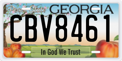 GA license plate CBV8461