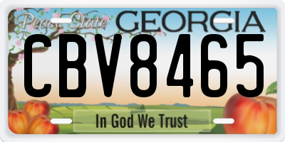 GA license plate CBV8465