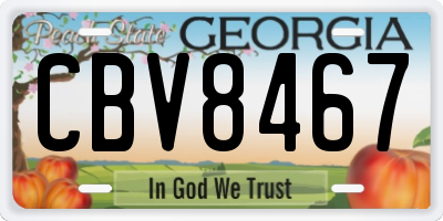 GA license plate CBV8467