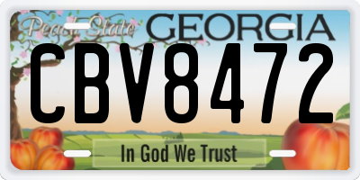 GA license plate CBV8472