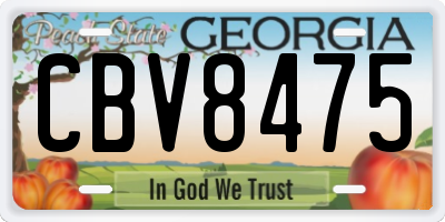 GA license plate CBV8475