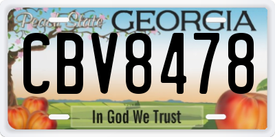 GA license plate CBV8478