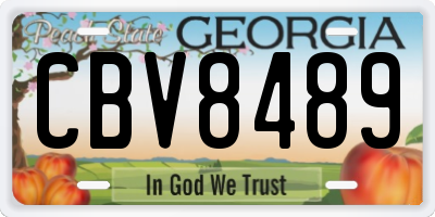 GA license plate CBV8489