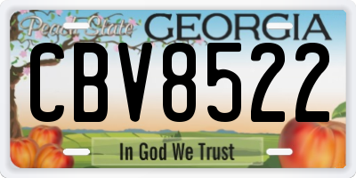 GA license plate CBV8522