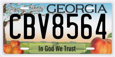 GA license plate CBV8564