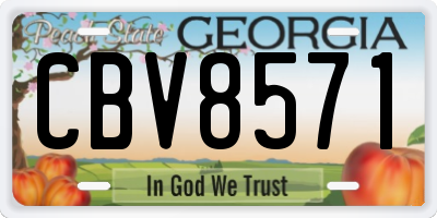 GA license plate CBV8571