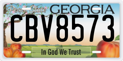 GA license plate CBV8573