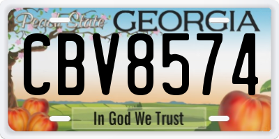 GA license plate CBV8574