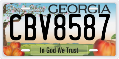 GA license plate CBV8587