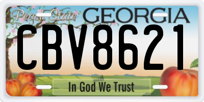 GA license plate CBV8621