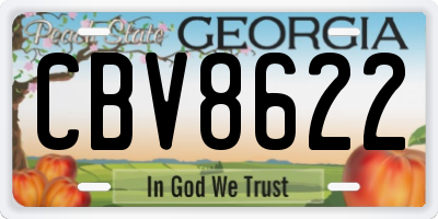 GA license plate CBV8622