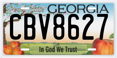 GA license plate CBV8627