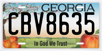 GA license plate CBV8635