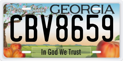 GA license plate CBV8659