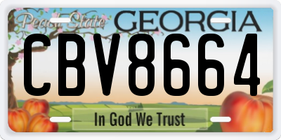 GA license plate CBV8664