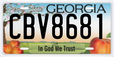 GA license plate CBV8681