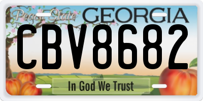 GA license plate CBV8682