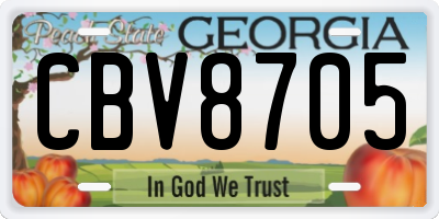 GA license plate CBV8705