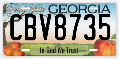 GA license plate CBV8735
