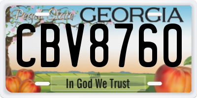 GA license plate CBV8760