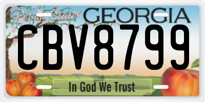 GA license plate CBV8799