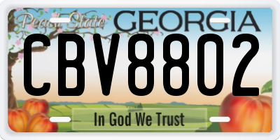 GA license plate CBV8802