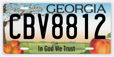 GA license plate CBV8812