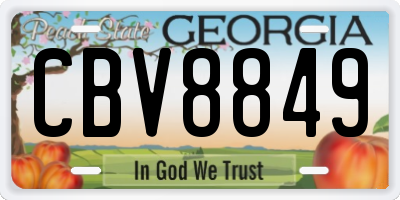 GA license plate CBV8849