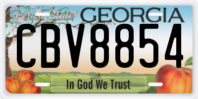 GA license plate CBV8854