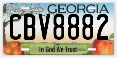 GA license plate CBV8882