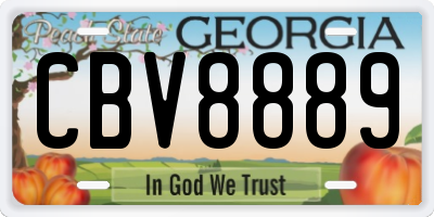 GA license plate CBV8889