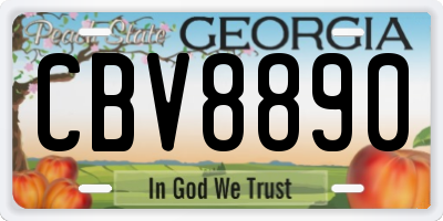 GA license plate CBV8890