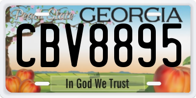 GA license plate CBV8895