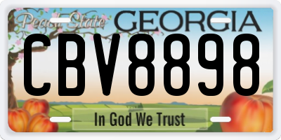 GA license plate CBV8898