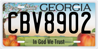 GA license plate CBV8902