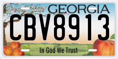GA license plate CBV8913