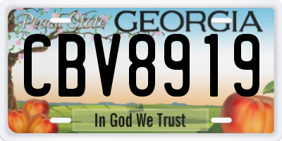GA license plate CBV8919