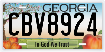 GA license plate CBV8924