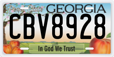GA license plate CBV8928