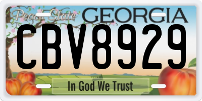 GA license plate CBV8929