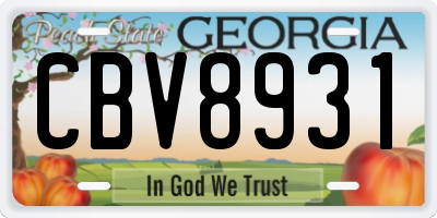 GA license plate CBV8931