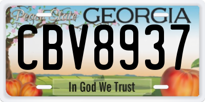 GA license plate CBV8937