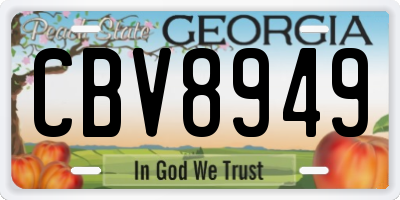 GA license plate CBV8949