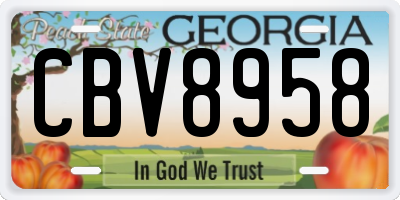 GA license plate CBV8958
