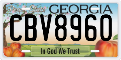 GA license plate CBV8960