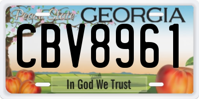 GA license plate CBV8961