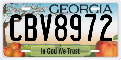 GA license plate CBV8972