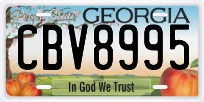 GA license plate CBV8995